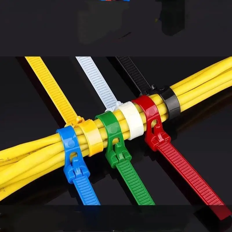 100PCS Reusable Self-locking Nylon Cable Ties Slipknot Design Multi-scene Wire Organizer for Daily Life Cable Management Needs
