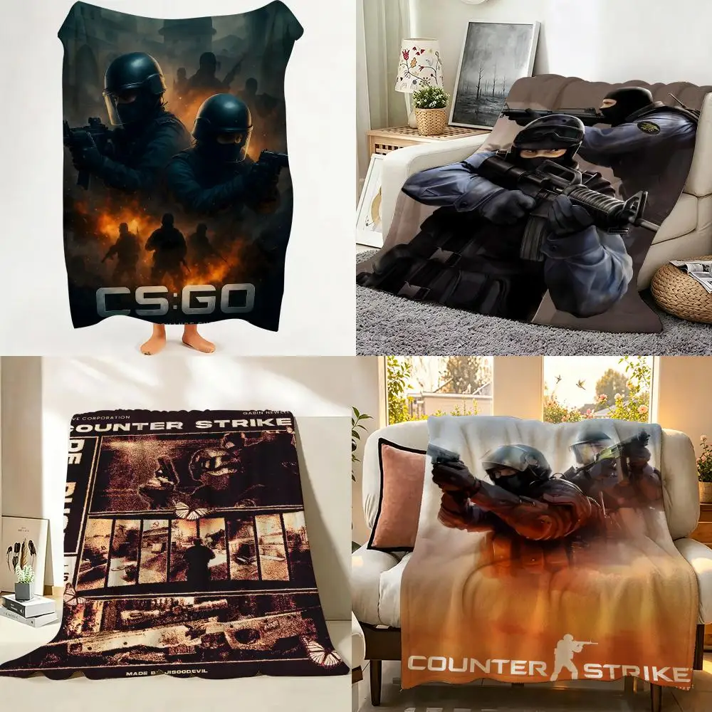 Game C-Counter-S-Strike Throw Flannel Throw Blanket Suitable for Sofa、Living Room、Bedroom
