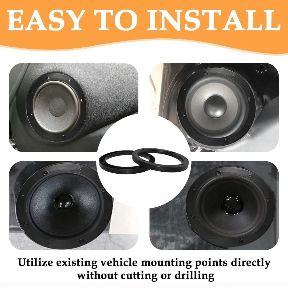 Durable 4/5/6.5 Inch Speaker Spacer Pad Universal Plastic Speaker Spacer Ring Black Speaker Gasket For Autoradio - view 3