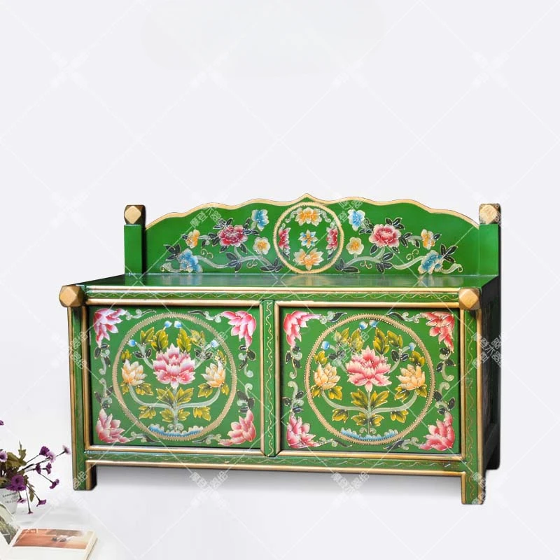 

Changing Painted Footstool Multifunctional Foyer Antique Entrance Locker Furniture