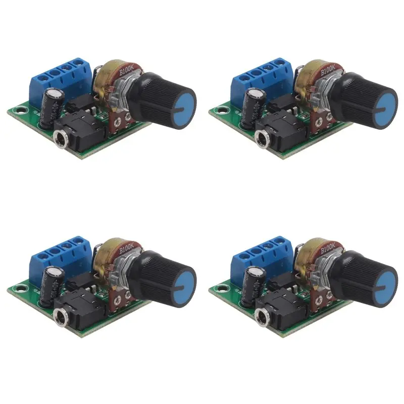Classic-4X LM386 Super Mini Amplifier Board, 3V-12V, 0.5W-10W Speaker Low Noise Power Consumption, For Speaker Audio System DIY