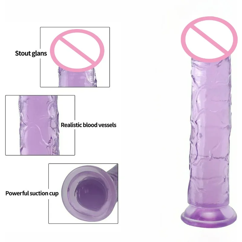 Vibrator Dildo Suction Cup Jelly Dick Realistic Soft Cup Adult Sex Toy for Women and Men Vaginal and Anal Masturbator Dildos view 3