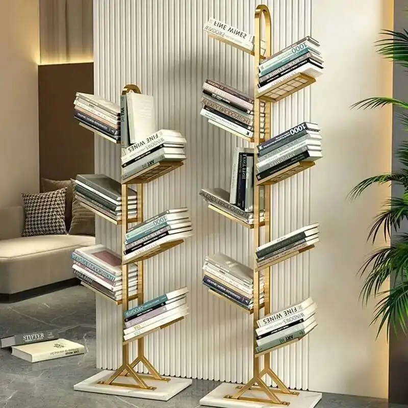 خزائن الكتب الجمالية الفاخرة الاسكندنافية لتخزين الأرضية، منظم رف الكتب النحيف، أثاث عصري من Estaneria الأوروبي #2