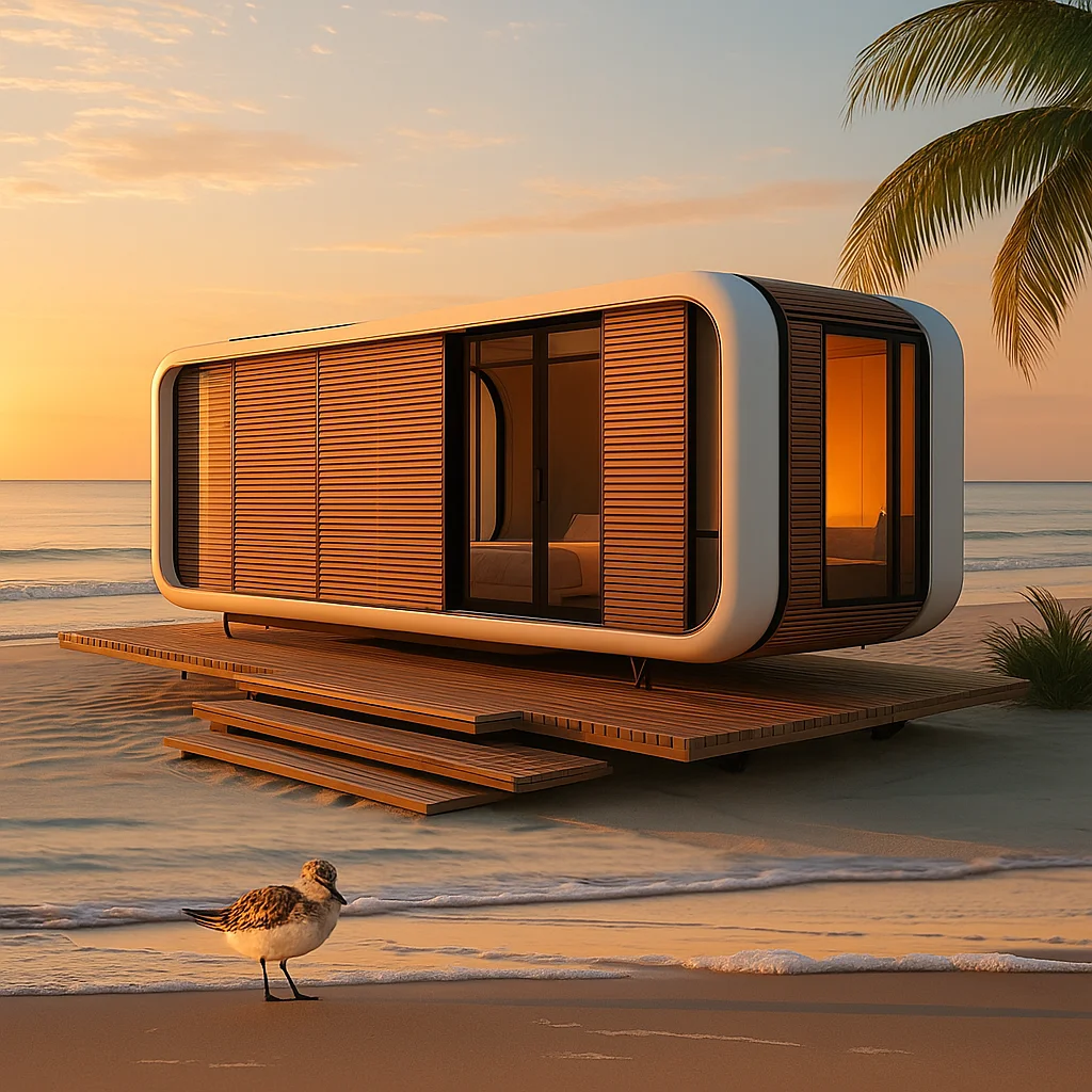 ti-Modern 20FT/40FT Steel Prefab Pod Contemporary Prefabricated House Living Room Bedroom Mobile Container Space Capsule%