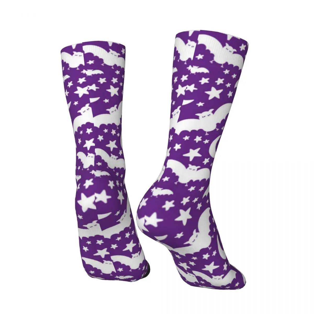 Halloween Bat Stockings Moon Star Print Graphic Funny Socks Spring Non-Slip Socks Female Outdoor Sports Breathable Socks image 3