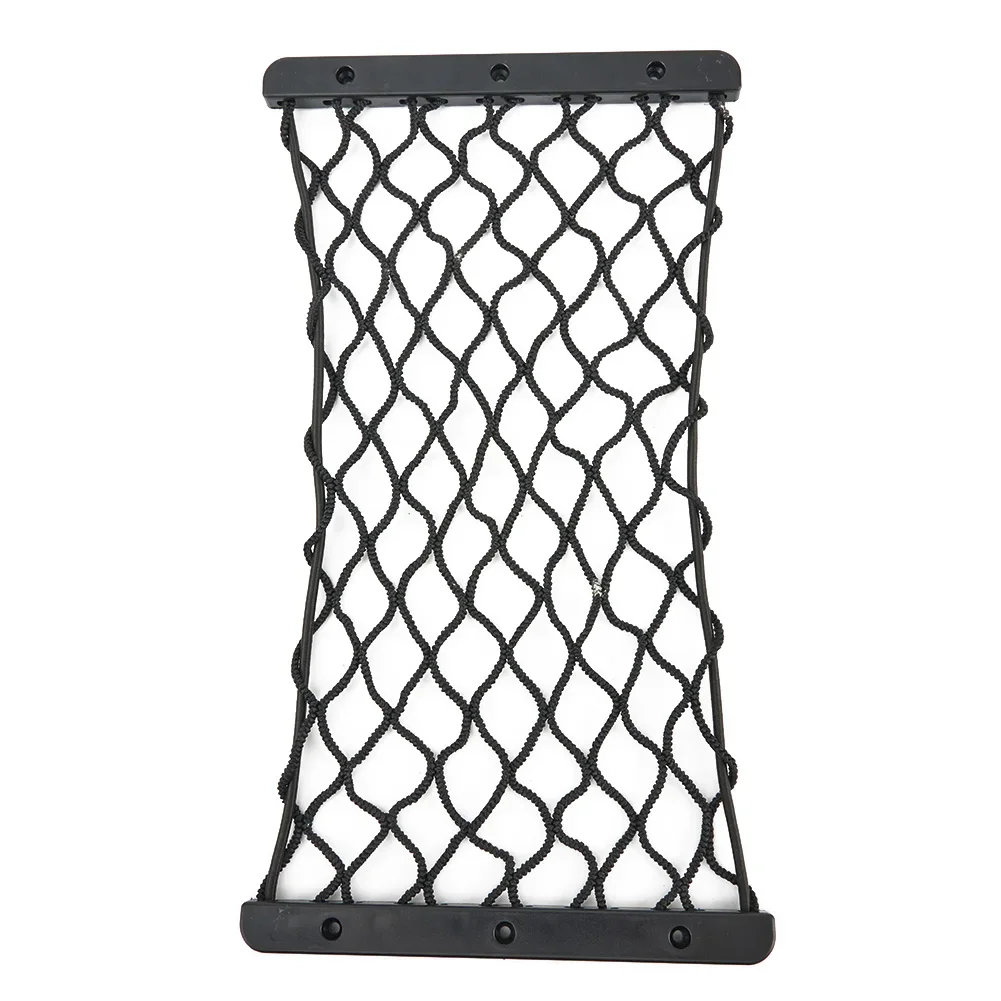 

35*18.5cm Black Organizer Mounting Pocket Storage Mesh Nylon Rear Trunk Elastic Fire Extinguisher Luggage Cargo