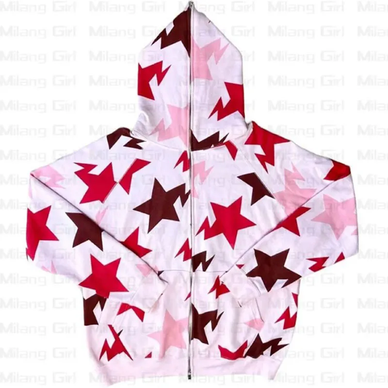 

Autumn/Winter Women Men's Zipper Hoodie Harajuku Retro Print Street Clothing Fashion Gothic Unisex Y2K Coat