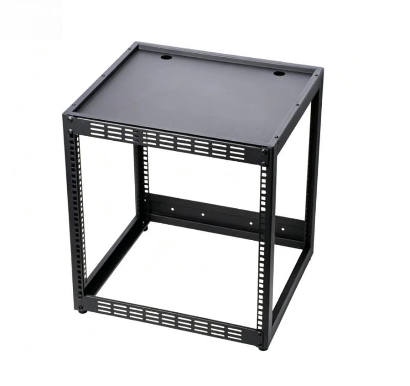 19-Inch open 8U cabinet desktop wall-mounted power amplifier rack thickened cold-rolled steel simple cabinet