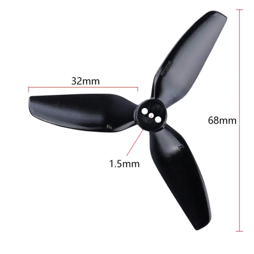 2Pairs Durable PC Prop T3X3X3 Propeller 3inch Drop-proof Toothpick Cinewhoop Ducted 3 Blades 3030 3-Blade Props CineLog view 6