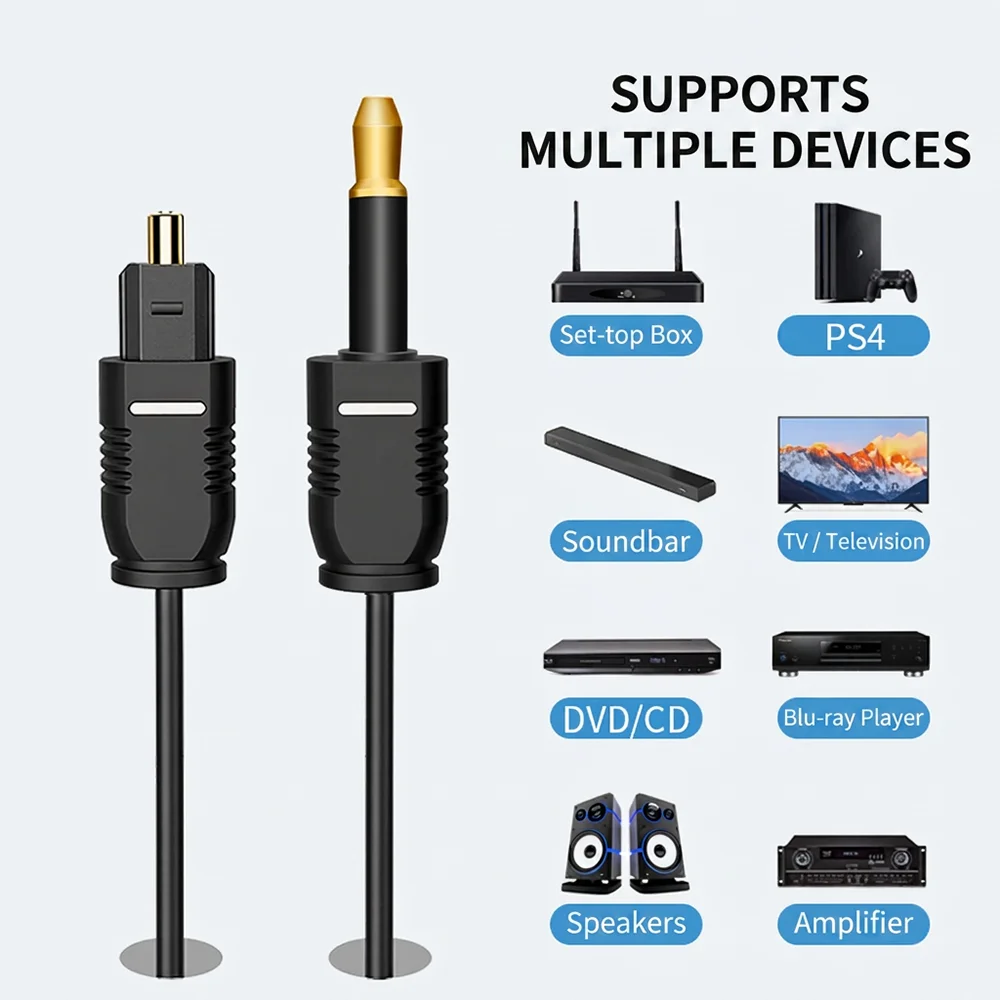 Cable de Audio Óptico Digital - Home Cinema Tv reseña y precio