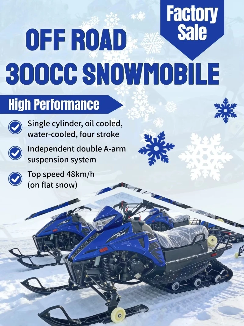 300CC Snow Mobile ATV Tracked Snow Vehicle Skidoo 300CC Engine All Terrain Off-road For Adult