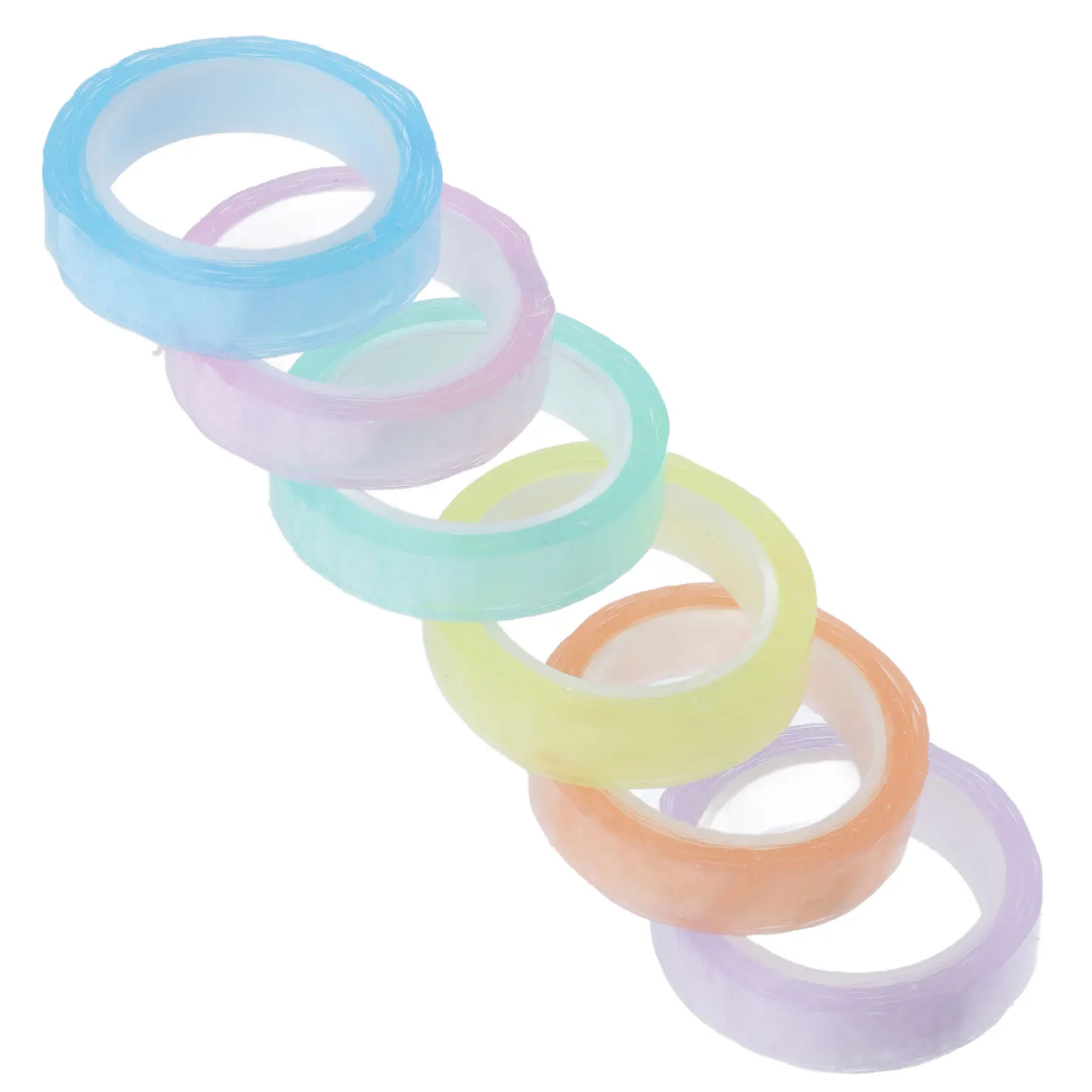 

6 Rolls DIY Craft Tape Unzip Adhesive Decorative Colored Tapes Colorful Sticky Ball