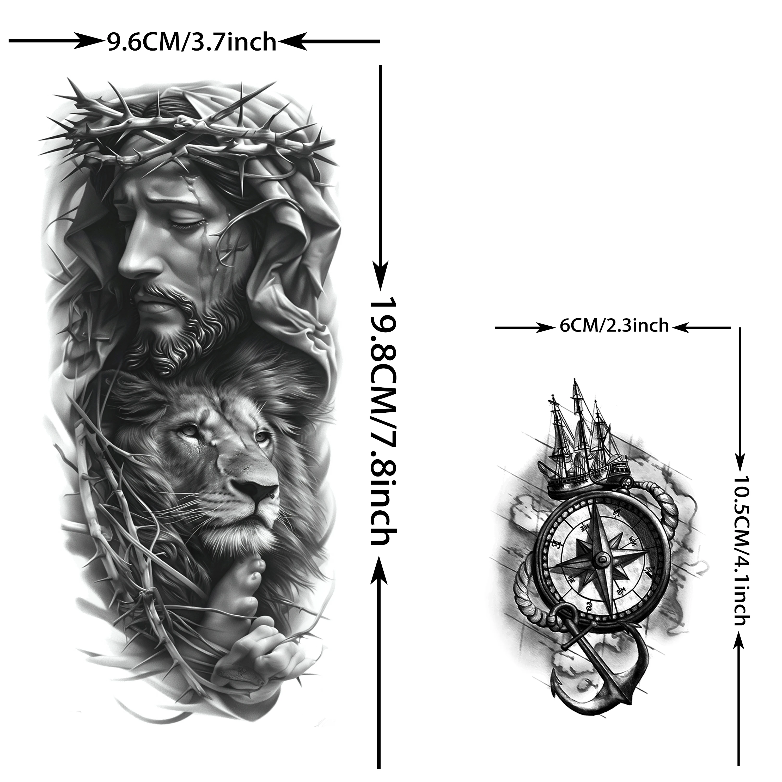 74 ورقة الجمعة الجيدة يسوع الصلاة الوشم المؤقت للنساء الرجال الإيمان المسيحي الوشم واقعية وهمية الوشم الذراع اليد ملصق #4