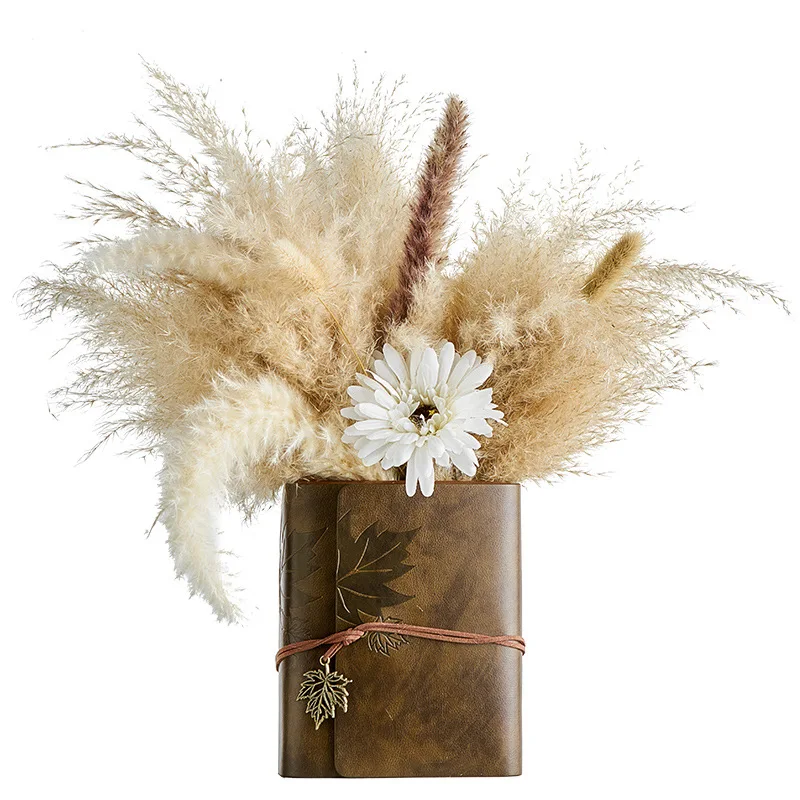 Nostalgic retro maple leaf book ceramic vase dining table living room TV cabinet flower dried flower ornament
