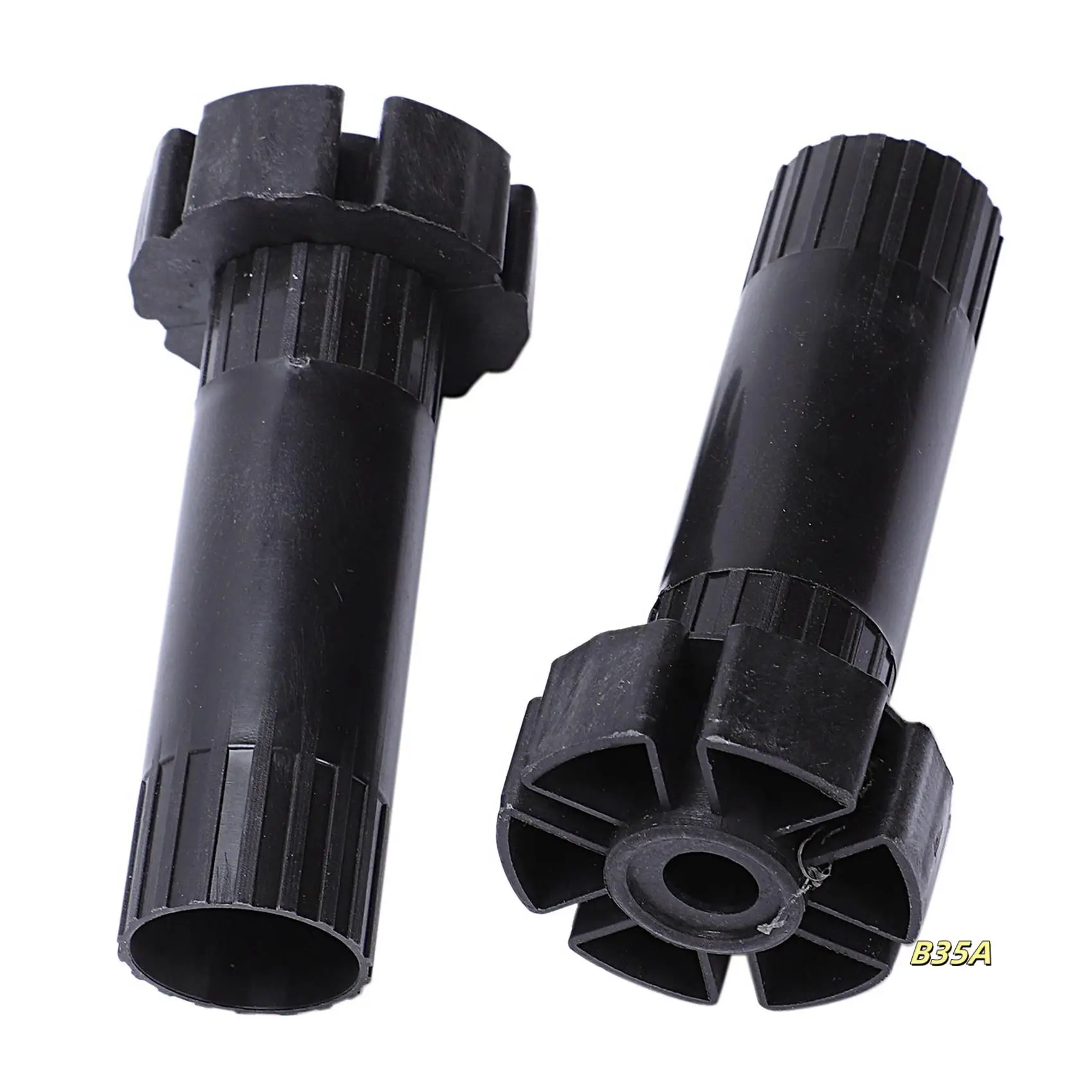 4X Plastic Adjustable Height Kitchen Cupboard Plinth Foot Leg Black