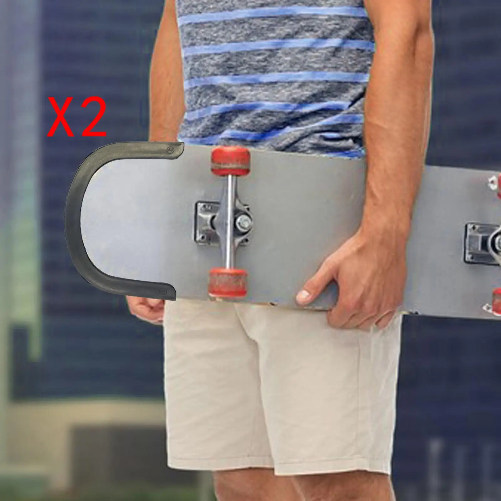 2x สเก็ตบอร์ด Deck Guards Protector กันชนทนทานทนทาน U ออกแบบ Longboard เต้นรำสำหรับ Longboard