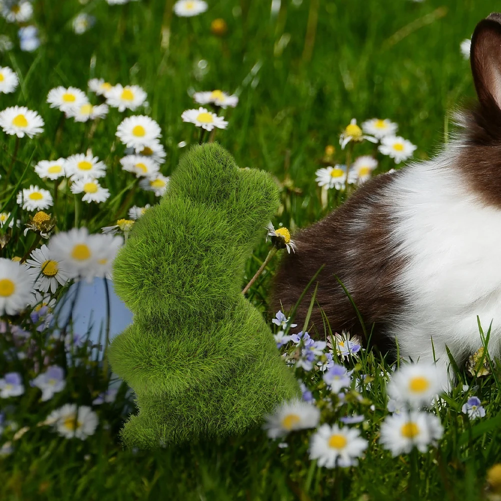 

5 Pcs Easter Bunny Flocked Rabbit Statue Small Large Animals Garden Outdoor Decor nament Figure Yard Sculpture