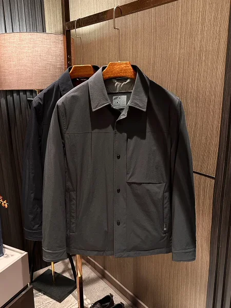 [Old money business, goose down to keep warm] Winter new high-quality solid color lapel down jacket