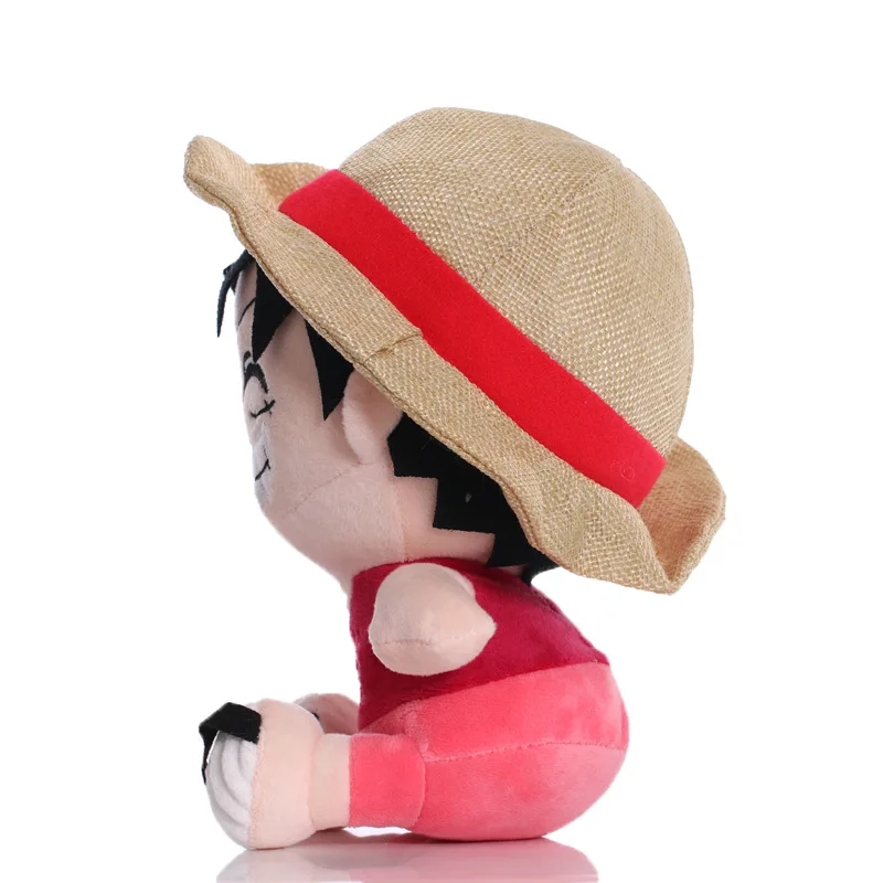 One Piece Anime Plush Toy para crianças, figuras Luffy, bonecas fofas, desenhos animados recheados, pingentes chaveiros, presentes de Natal, 14-20cm