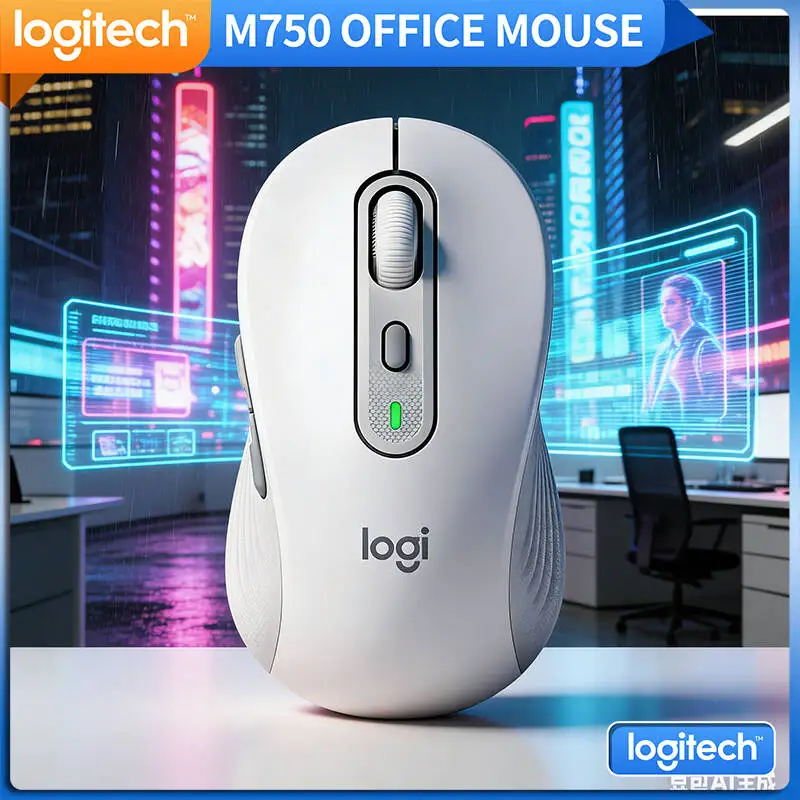 

Ergonomic M750 Silent Mouse - 4000 DPI Precision, Custom Buttons, Recycled Plastic, 20-Month Battery, Travel Friendly