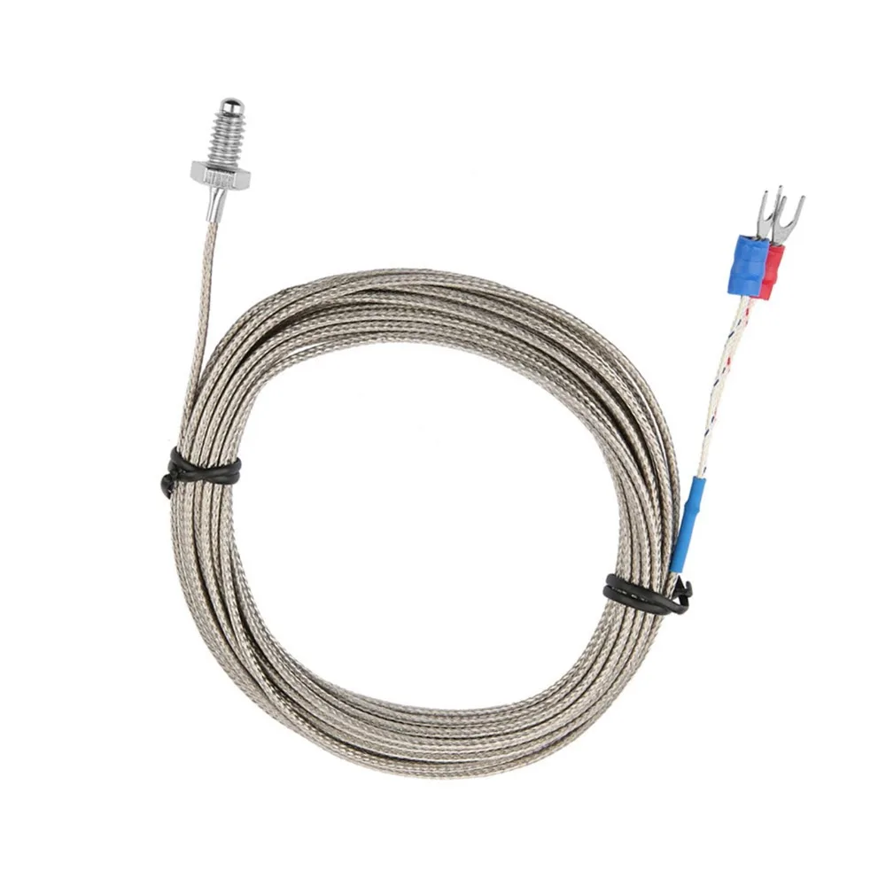 M6 Screw Thread K Type Thermocouple 2 Wire 0-400℃ Thermocouple Probe Metal Headprobe Fast Response Temperature Sensor Ovens