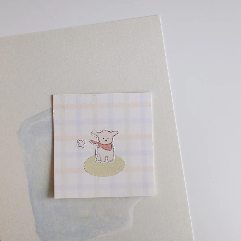 Korean Import Brand Suatelier Puppy Friend Paper Sticker Scrapbooking Diy Journaling Diary Decor Stationery Sticker