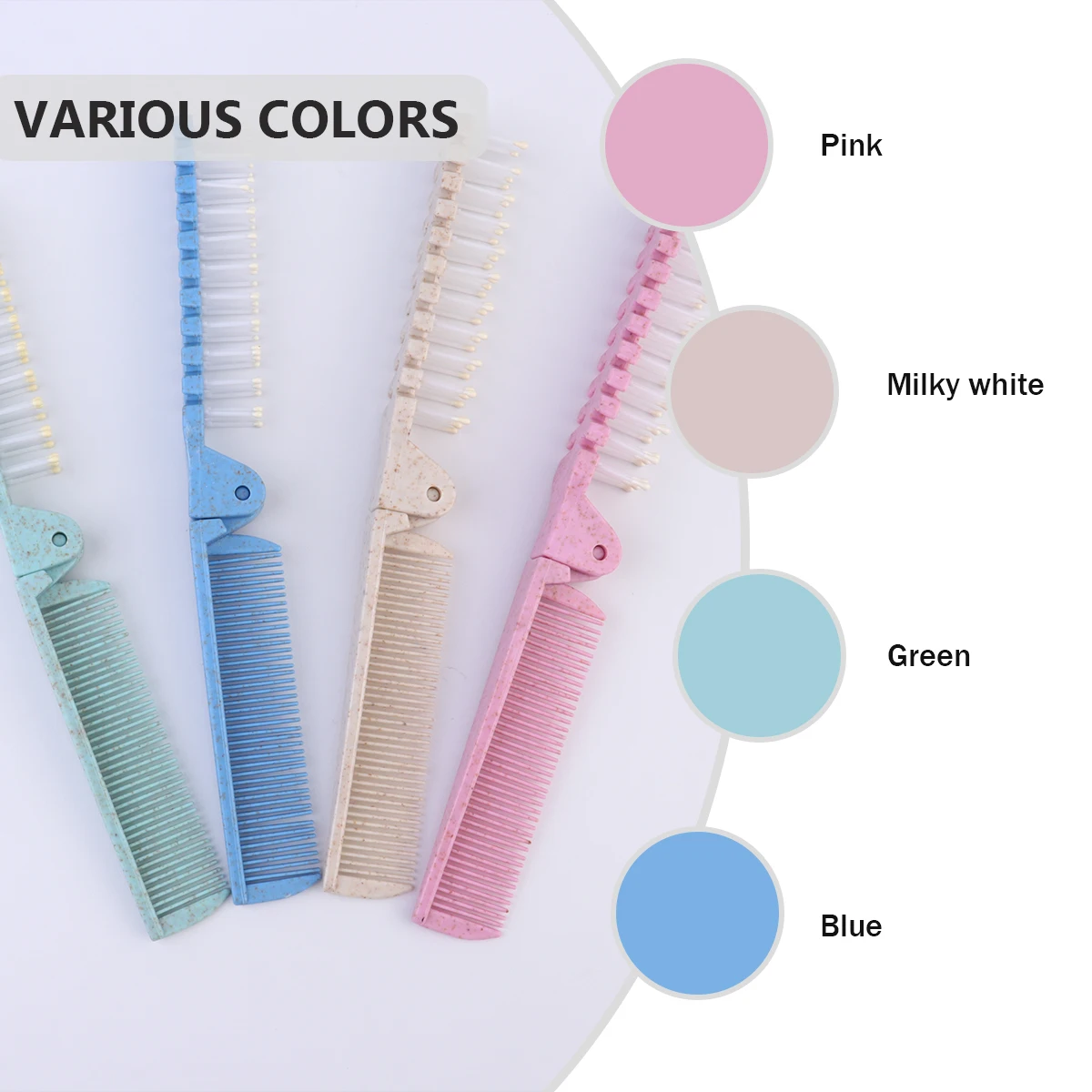 

8 шт. складная расческа для волос, антистатическая двуглавая, одноразовая, для использования в салоне, щетка для вьющихся волос, компактный дизайн