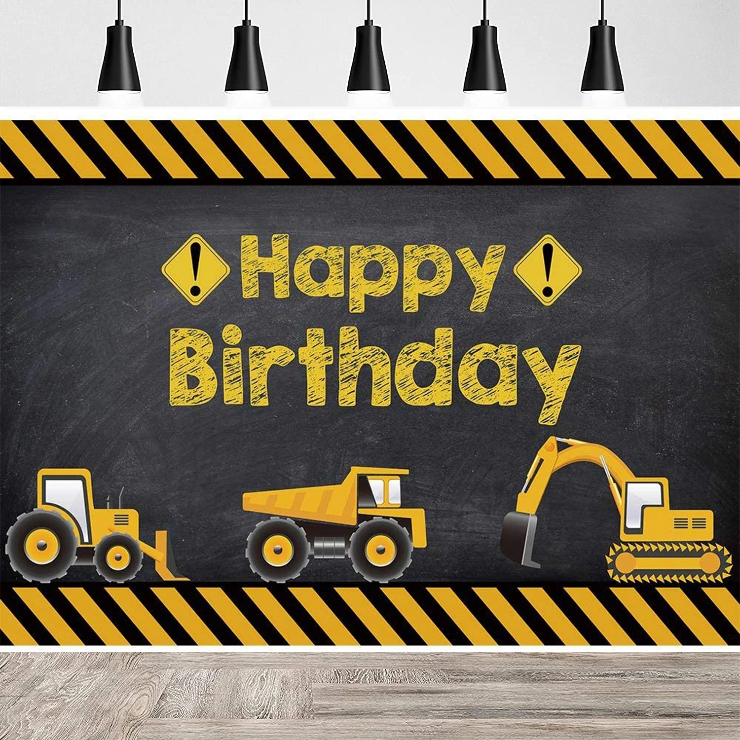 

Construction Theme Boy Kids Birthday Party Photography Backdrop Digger Excavator Dump Trucks Banner Decorations Background