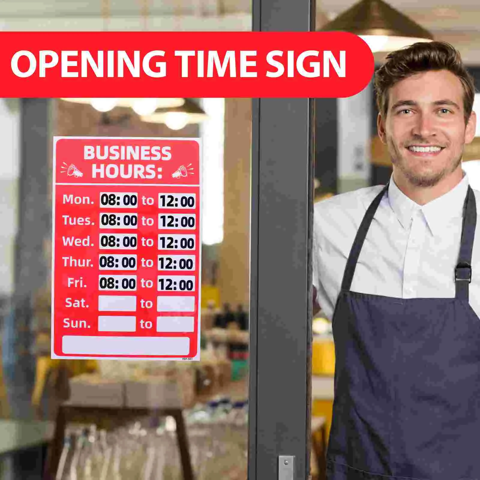 

2 Pcs Business Sign Open Signs Door Operation Stickers Chalkboard Opening Hour Writable Adhesive for Bank