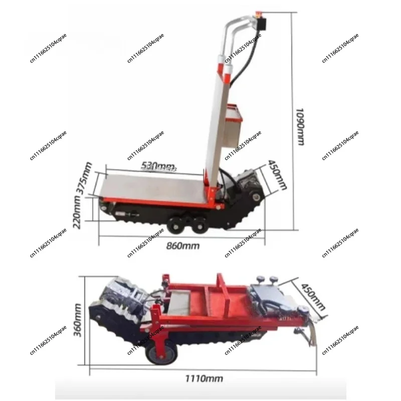 NEW Tracked Tank Electric Stair Climbing Vehicle 400KG Cargo Handling Cart Up and Down Stair Climber Hand Trolley