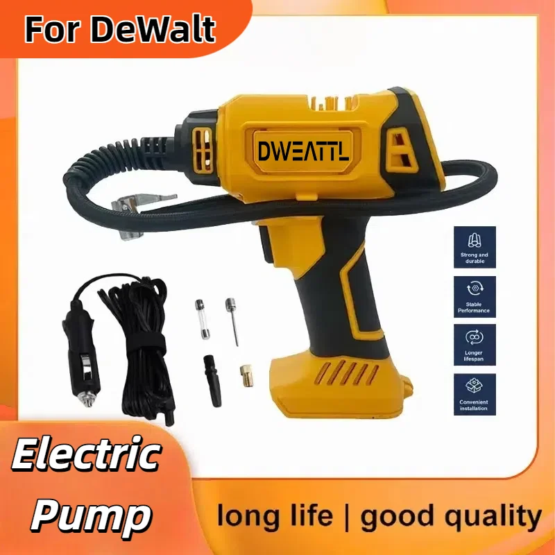 For DeWalt Rechargeable pump Air Compressor Automatic Tire Inflator Cordless Pump with Digital Pressure Gauge For Car Bike