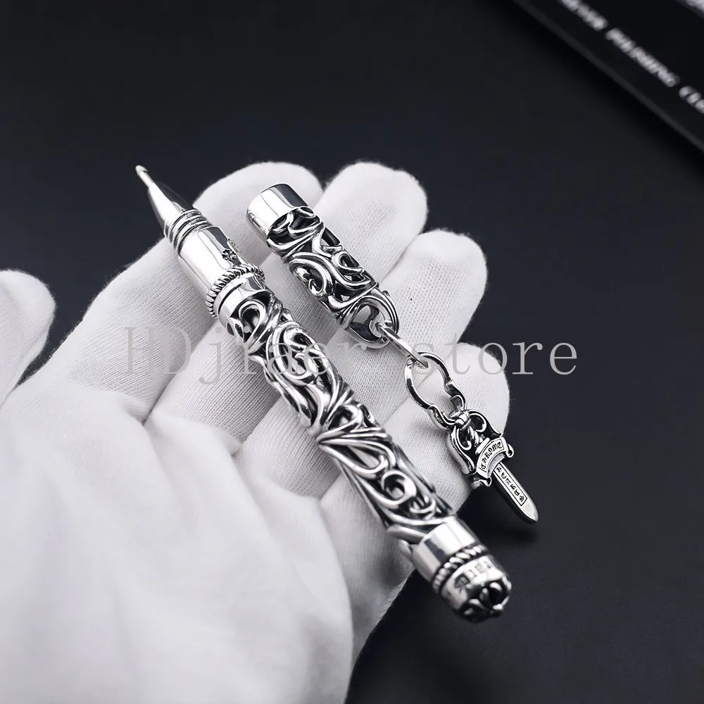 Vintage Metal Ballpoint Pen - Cross Hollow Engraved, High-end Business Style, Gender-neutral, Ideal Gift for Men
