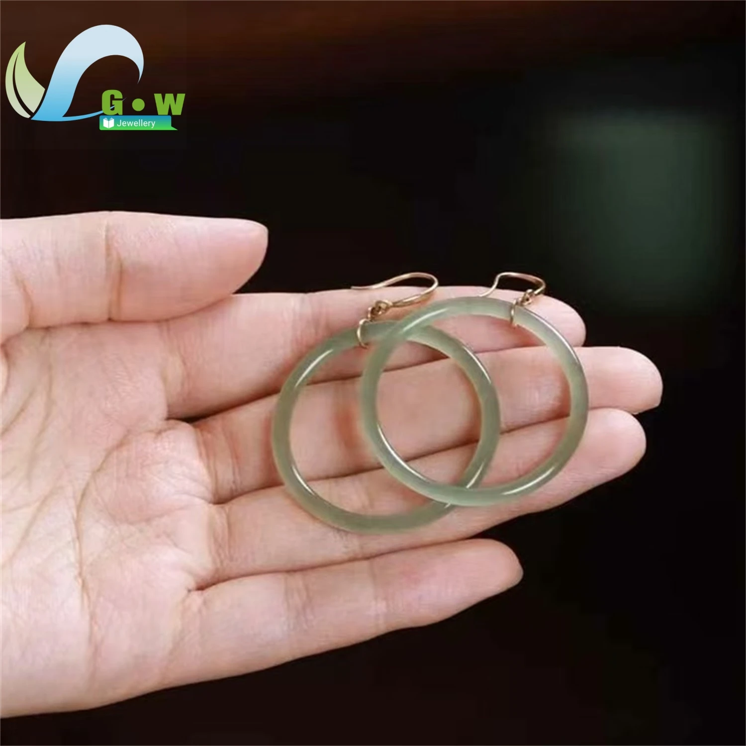 Natural Hetian Jade Qinghai Old Material Lake Green Earrings Women Classic Large Drop Dangle Gemstone Jewelry Charm Gift