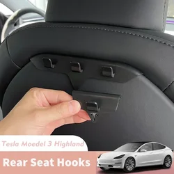 For Tesla Model 3 Highland Rear Seat Hooks Double Head Hanger Rear Seat Bag Organizer Hanging Hooks Interior Car Accessories