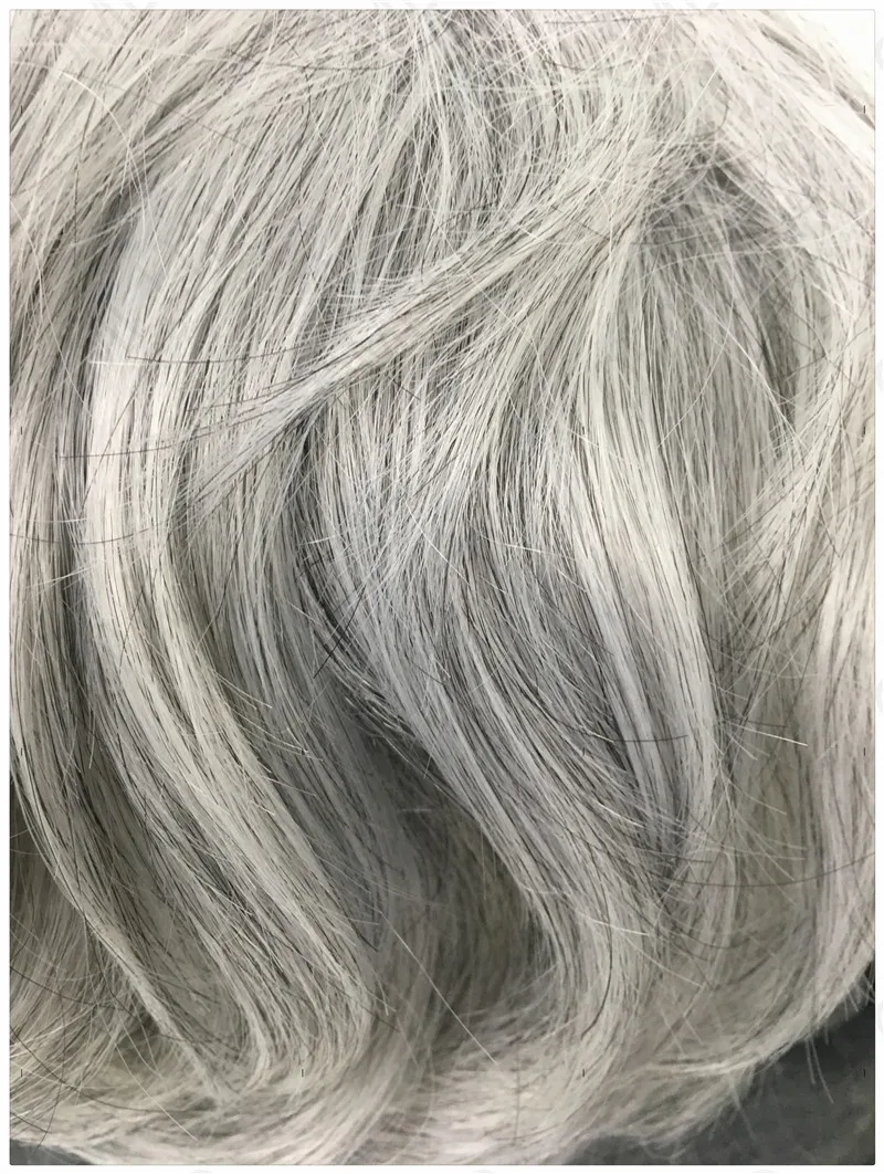 Cute Mommy Wig Short Curly Synthetic Hair Grey Color Soft & Healthy Wave Heat Resistant Fancy Dress Party Wig for Women Perucas