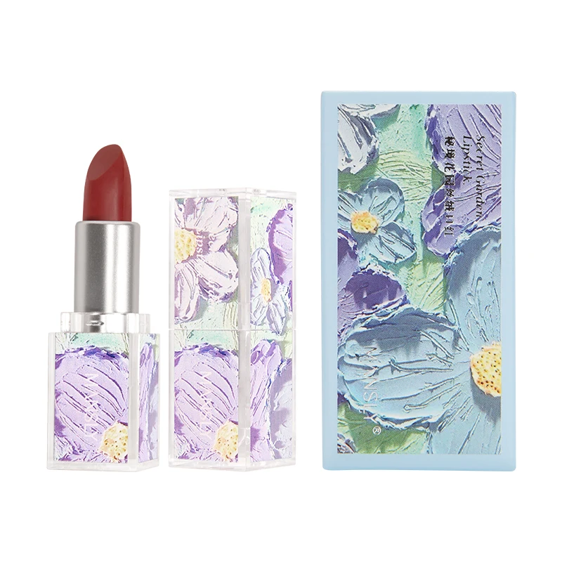 Oil Painting Flowers Velvet Lipstick Air Matte Satin Lightweight Lip Makeup Long-wearing Lip Color Hydrating Silk Cream Lipstick