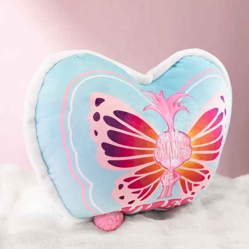 Trolls Butterfly Plush Pillow, Cute and Soft Cartoon Decorative Cushion, Fashionable Throw Pillow for Girls, Holiday Gift