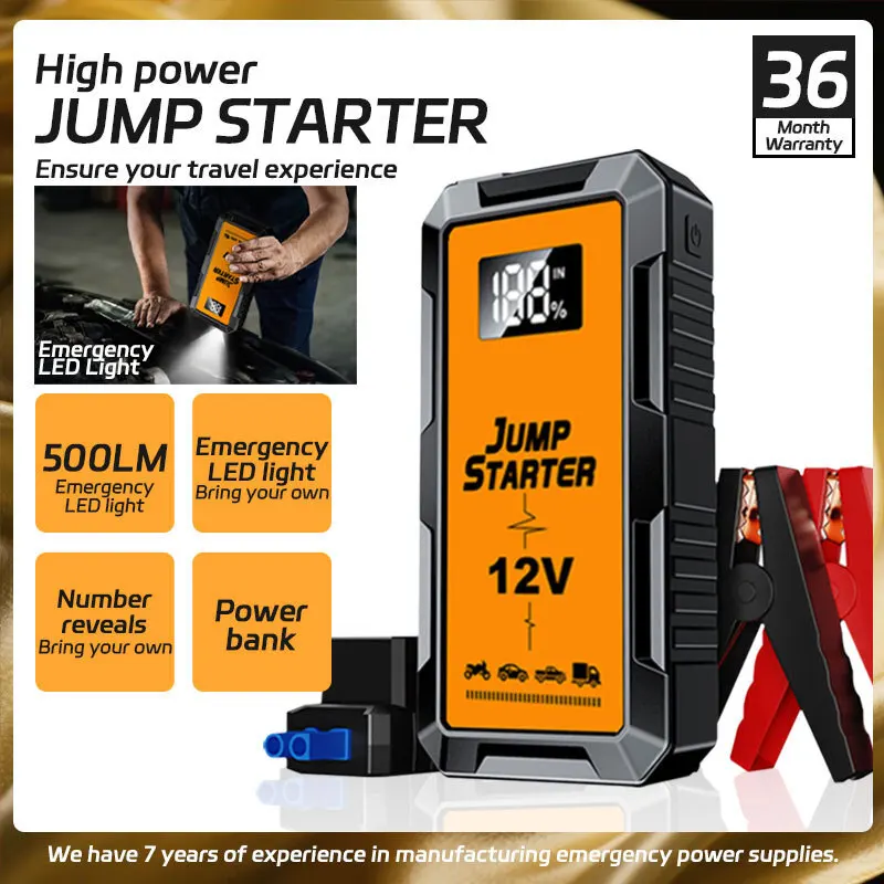 

Car Jump Starter Portable Car Battery 8000mAh Jump Starter Power Bank Battery Portable Charger Starting Device Booster Accessory