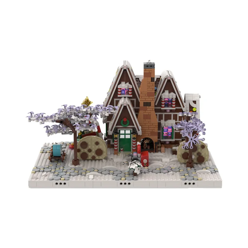 675 Piezas, Maqueta Medieval 10267, Casa de Jengibre, MOC, Bloques de Construcción Modulares Personalizables, Ladrillos Educativos, Juguete de Ensamblaje DIY, Regalo