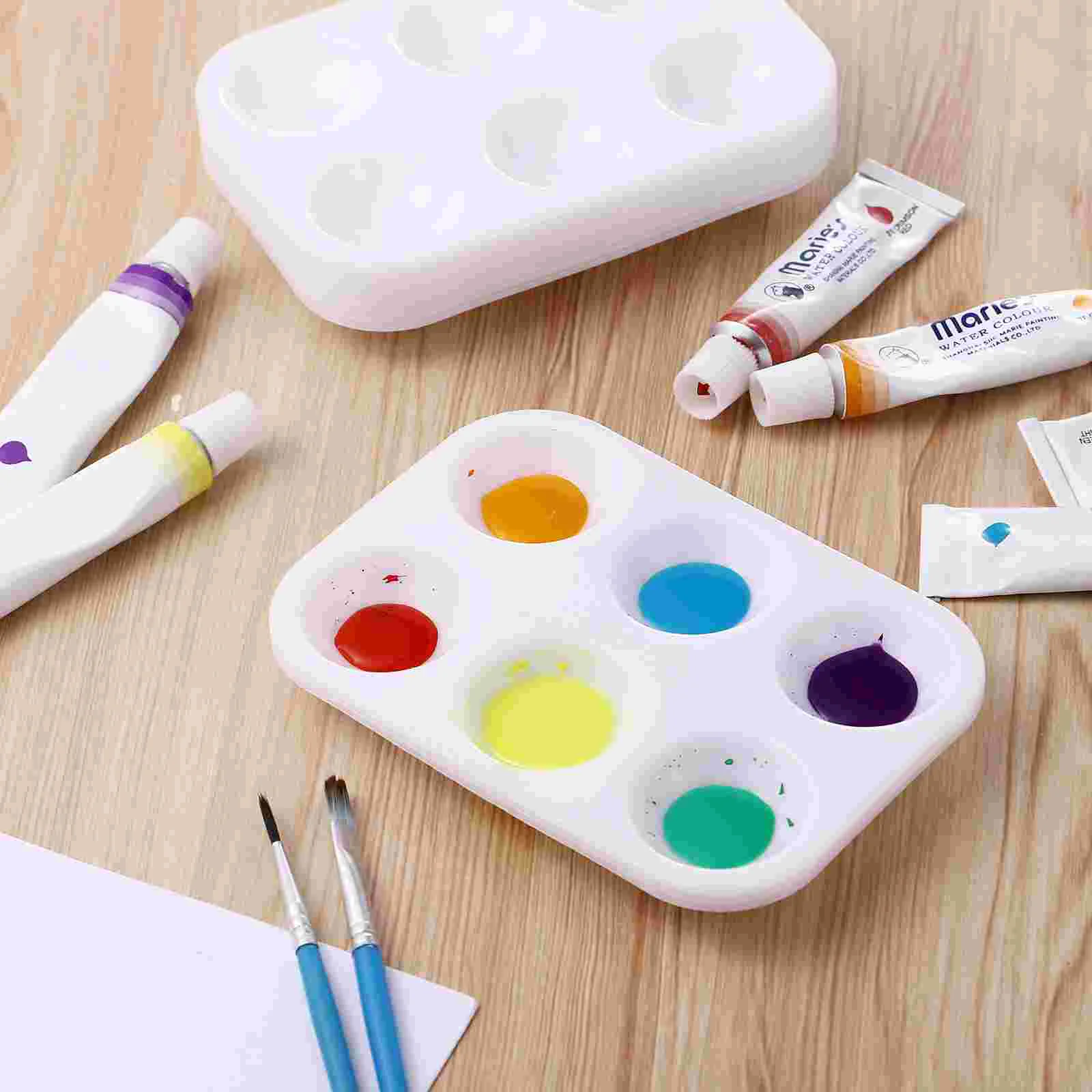 Watercolor Palette Rectangular Palettes Paint Graffiti Painting Tray White Child