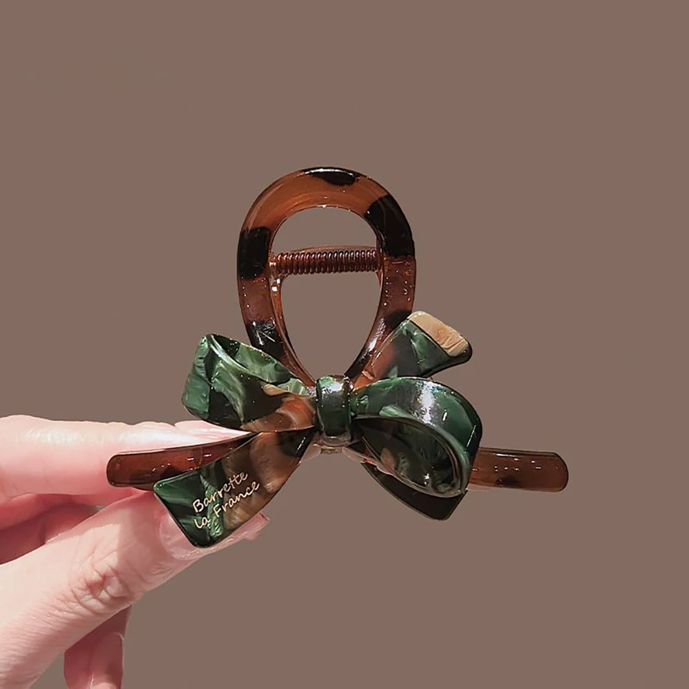 Emaille Ölgemälde Bogen Hai Clip Temperament High-End Hinterkopf Scheibe Haarspange Acryl Clip