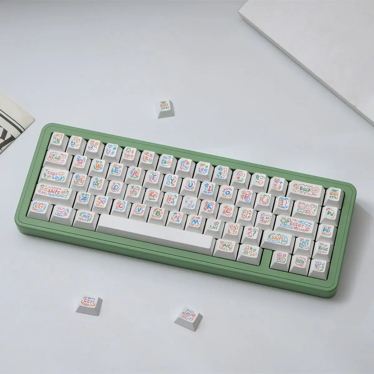 

A Full of Graffiti Theme PBT Material Original Highly Sublimated Customized Mechanical Keyboard Keycaps Boys and Girls Office