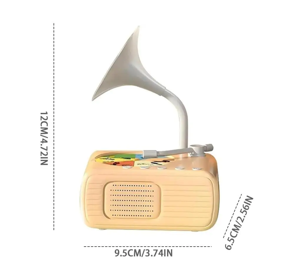 Plattenspieler für Kleinkinder, Kinder-Phonograph mit 96 Karten, Story-Musik-Player, Audio-Geschichtenerzählen, Spielzeug, frühes Lernen, Kindermusik, Schlafenszeit