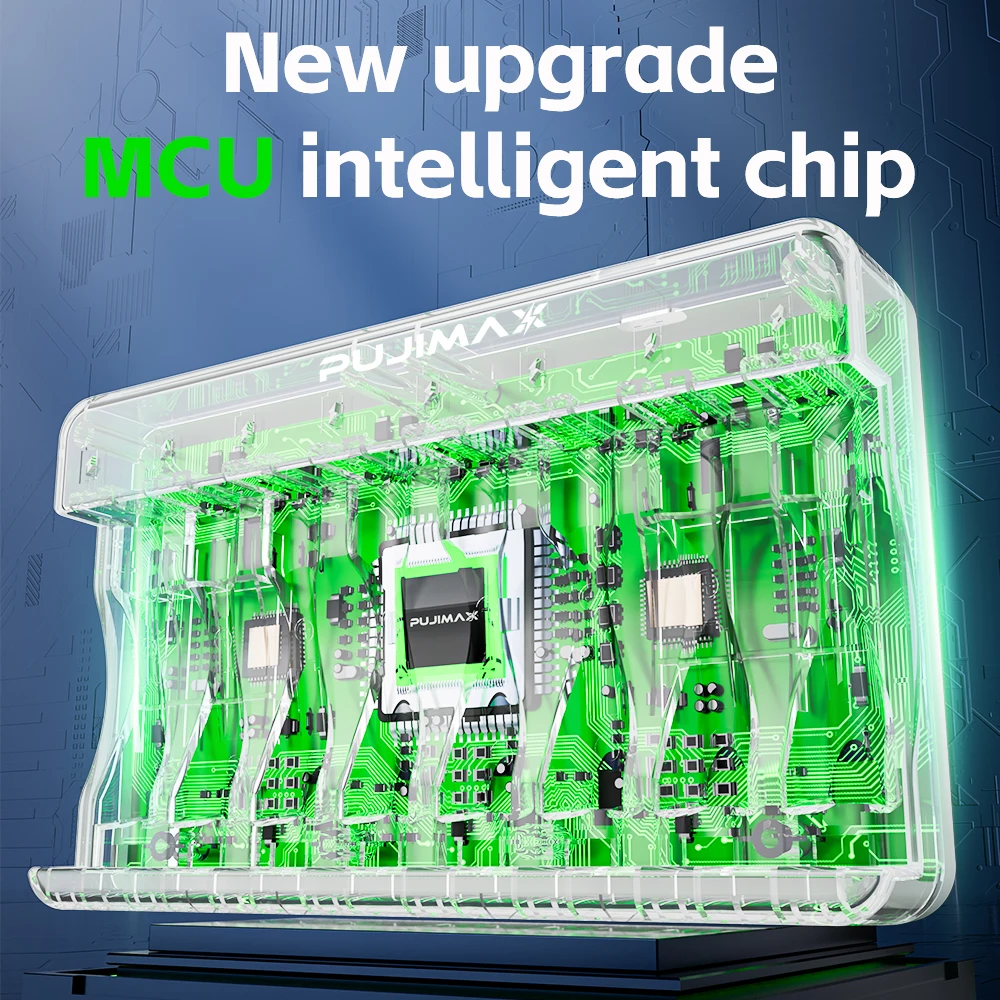 PUJIMAX 8-Slots 1.2V NI-MH AA/AAA Rechargeable Batteries Charger Type-C Battery  Fast Charging Charger Battery For Toys Keyboar