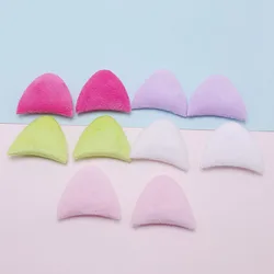 40Pcs 4*3.2CM Two Side Felt Cat Ear Padded Appliques For Children Hat Sewing DIY Headband Hair Clip Accessories Patches