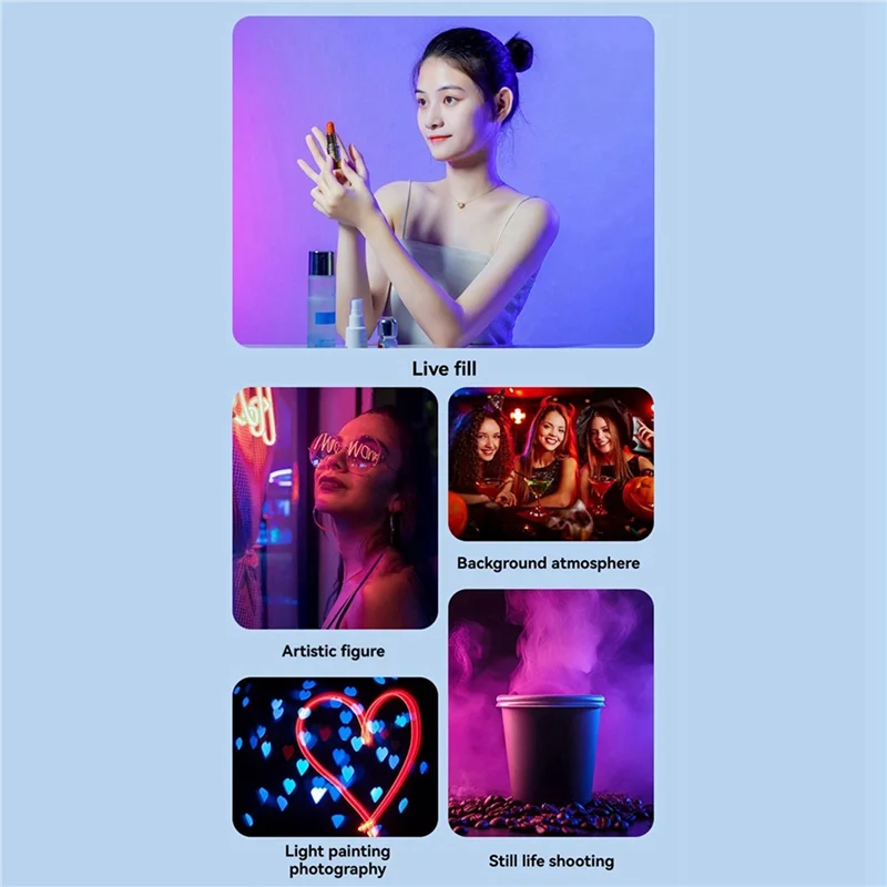 SQPP-M22 ضوء سيلفي LED مغناطيسي للهواتف بمشبك مزدوج اللون ودرجة حرارة محمولة للتصوير الفوتوغرافي في الهواء الطلق باللون الأسود