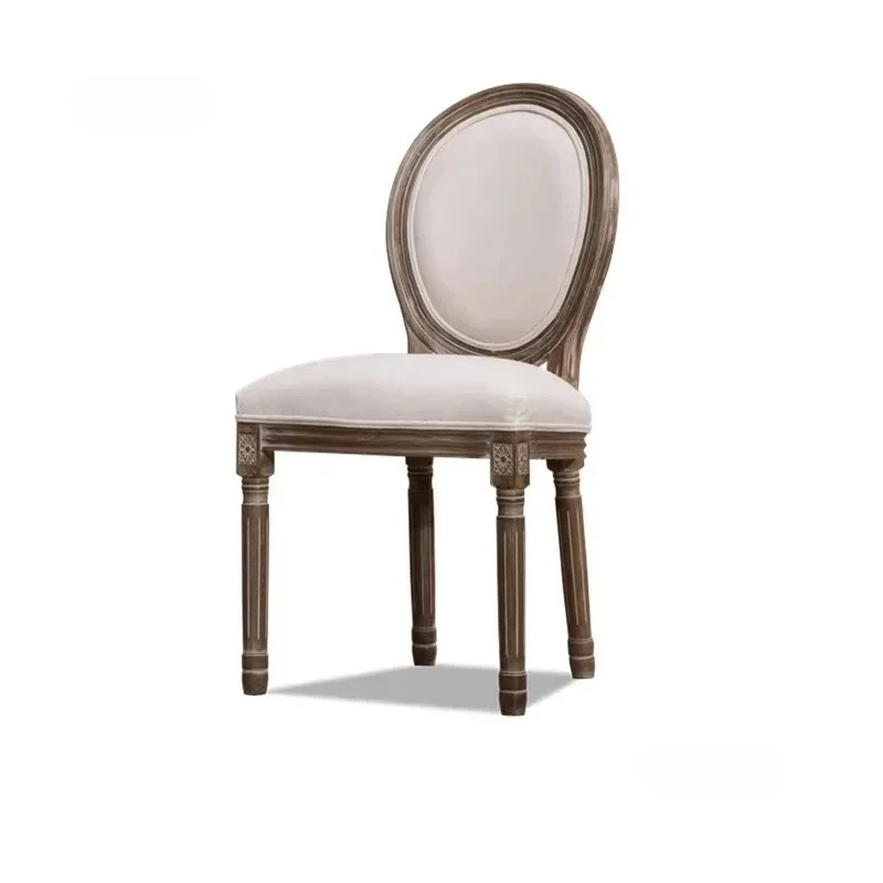 Designer Vanity Chair Home Furniture American Solid Wood Dining Chair Hotel Cafe Restaurant Retro