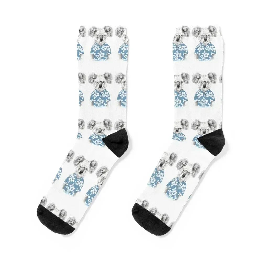

Summer koala (blue) Socks essential bright garter Stockings compression Luxury Woman Socks Men's