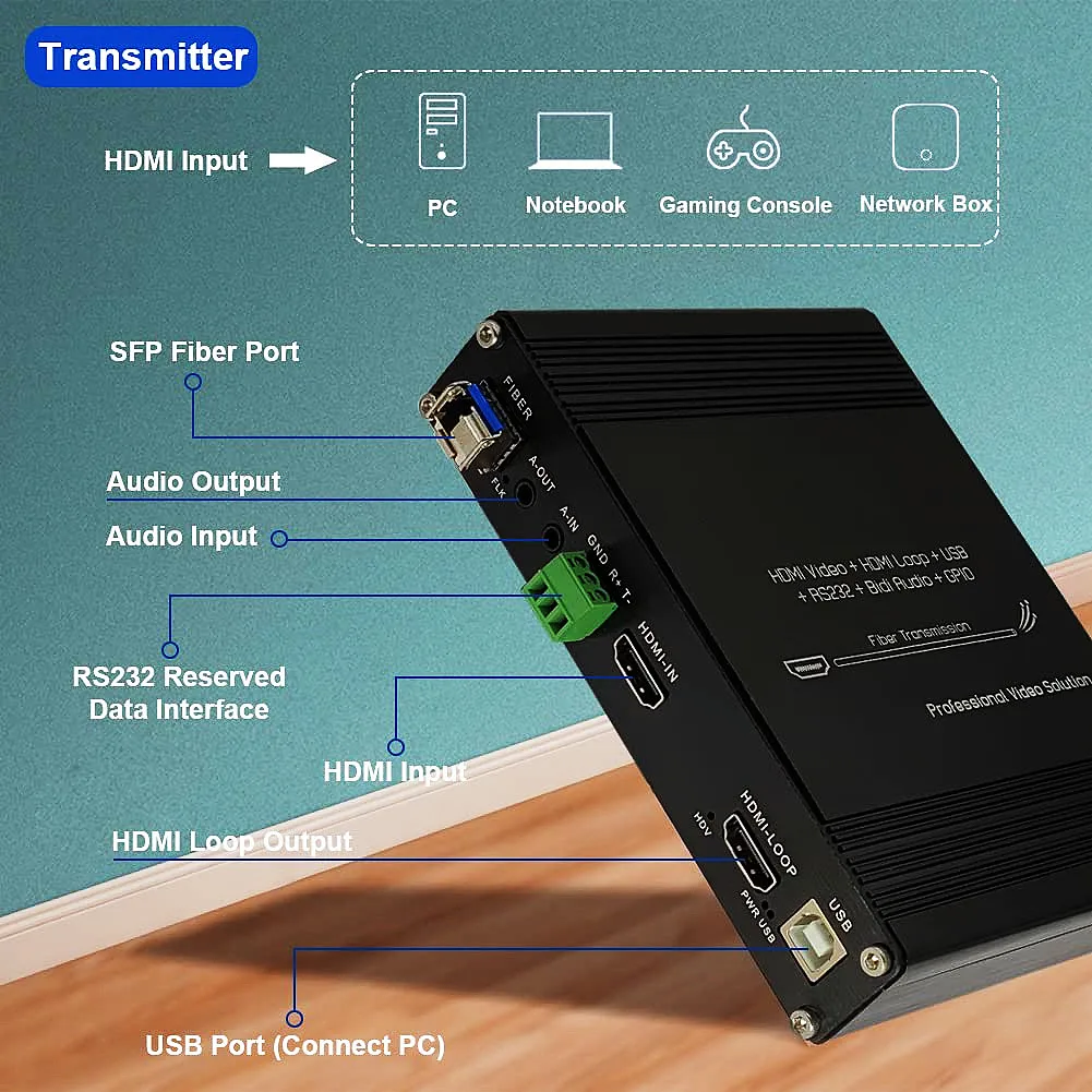 1080p hdmi kvm fiber extender multifunktion hdmi video optischer transceiver full hd sm 20km hdmi zu faser konverter