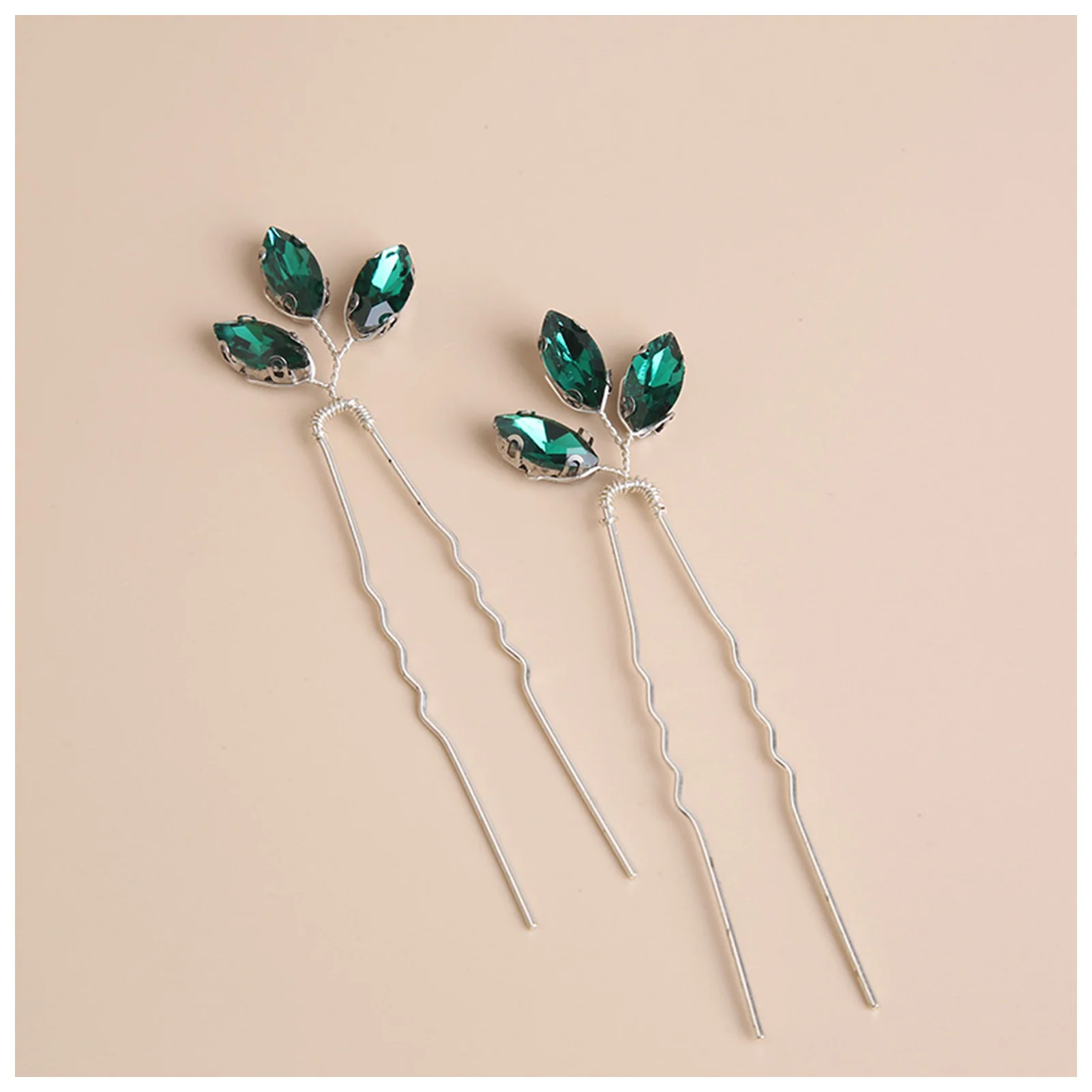 

Woman Bridal U Shape Hairpins Glittering Rhinestones Strong Hold Alloy Headdress for Cheongsam Han Clothes Tea Wear Dress